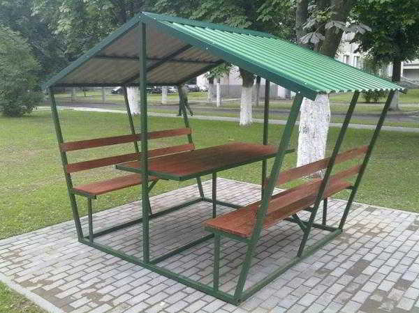 Беседка из металлической профильной трубы: строим своими руками Беседка из металлической профильной трубы: строим своими руками