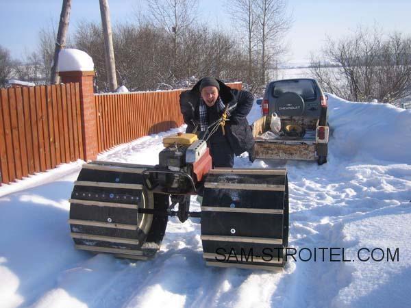Самодельный снегоход из мотоблока