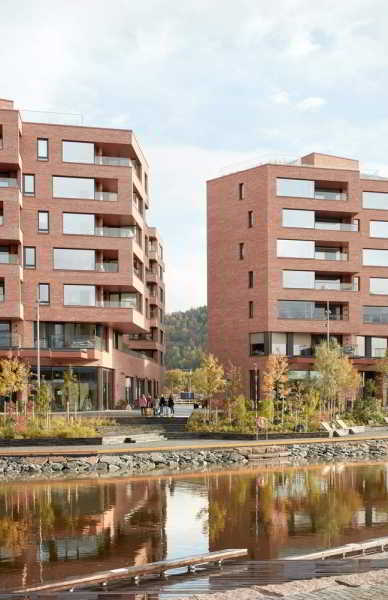 Современный жилой комплекс Munch Brygge в Осло, Норвегия
