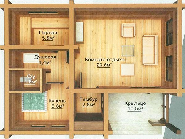 Веранда для бани
Веранда для бани